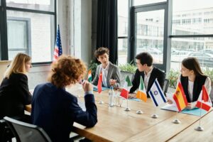 Teenagers Engaging in International Diplomacy at Model UN